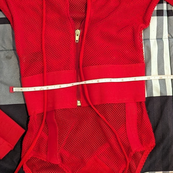 Red Fishnet Bosysuit - Picture 3 of 6